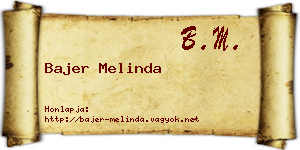 Bajer Melinda névjegykártya